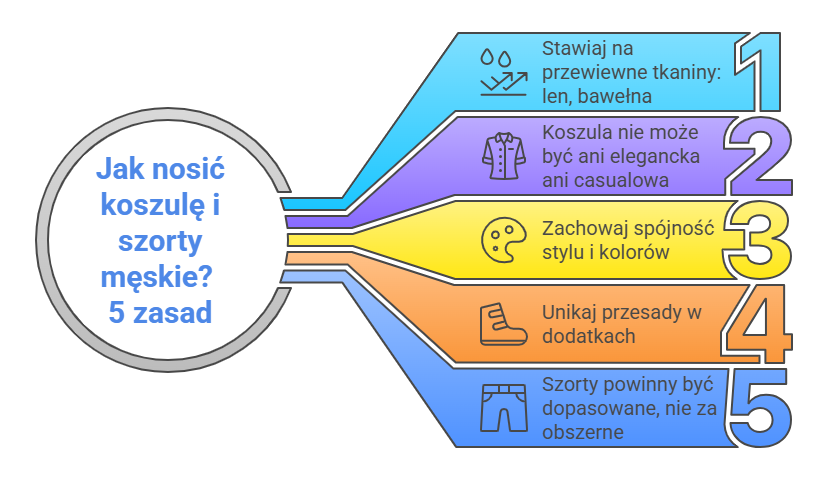 Jak nosić koszulę i szorty męskie? 5 zasad