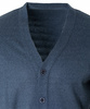 Sweter męski kardigan zapinany na guziki jesienny V-dekolt ciemno-niebieski gładki wełniany - Devir Orme