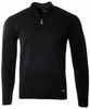 Sweter męski półgolf krótkie zapięcie na zamek czarny gładki klasyczny - Devanti