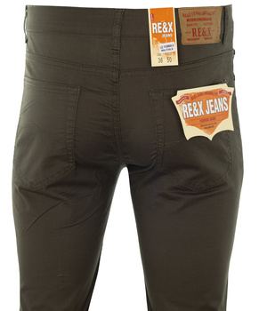 Spodnie męskie materiałowe zielone/khaki bawełniane casual proste wiosenne