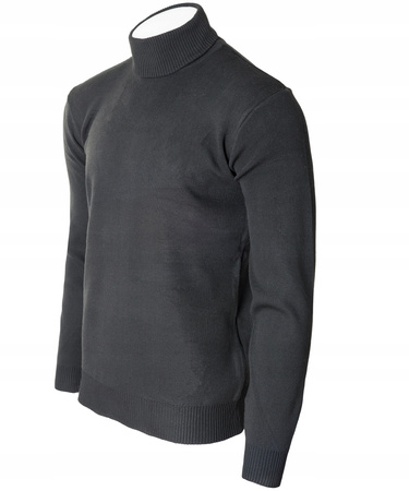 Golf męski sweter ciemno-szary wizytowy elegancki - MUST