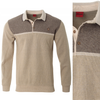 Bluza męska beżowa z kołnierzykiem polo na guziki ze ściągaczami elastyczna - Dynamic