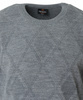 Sweter męski z okrągłym dekoltem szary wzór geometryczny wełna klasyczny - Devanti