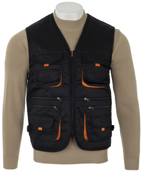 Kamizelka męska bezrękawnik ocieplana robocza czarna