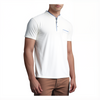 Koszulka męska polo biała kołnierz stójka z kieszenią - POLMSWISS
