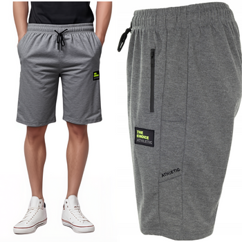 Spodenki męskie krótkie szorty jasno-szare na gumce bawełniane - Must