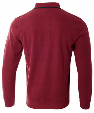 Bluza męska bordowa z kołnierzykiem polo na guziki ze ściągaczami elastyczna - Dynamic