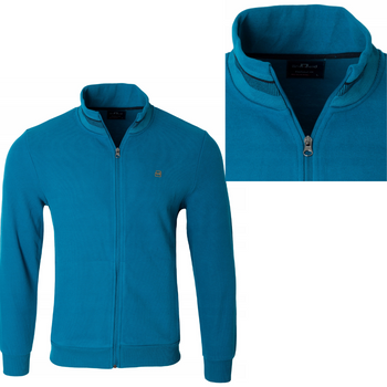 Bluza męska niebieska rozpinana na zamek ze stójką kieszenie bawełniana welurowa Antracid