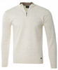 Sweter męski półgolf krótkie zapięcie na zamek kremowy gładki klasyczny - Devanti