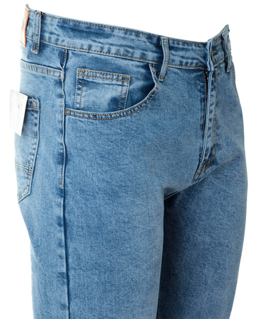Męskie spodnie jeansy klasyczne niebieskie proste nogawki - Gemello