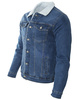 Katana męska jeansowa ocieplana futerkiem kurtka niebieska - Gamello