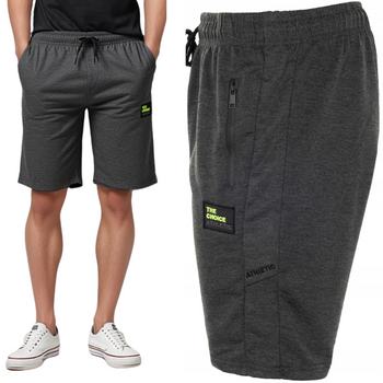 Spodenki męskie krótkie szorty ciemno-szare na gumce bawełniane - Must