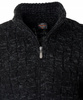 Sweter męski półgolf rozpinany jesienny czarny ze wzorem wełniany ciepły - Devanti 