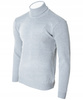 Golf męski sweter jasnoszary wizytowy elegancki - MUST