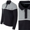 Bluza męska szaro-czarna z kołnierzykiem polo na guziki ze ściągaczami bawełna - Reymo