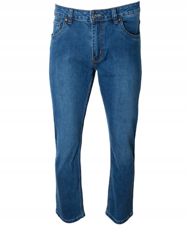Spodnie jeansy męskie granatowe proste nogawki bawełniane klasyczne - St. Leon