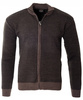 Bluza męska brązowa rozpinana na zamek stójka wełniana kieszenie na zamek - Devanti