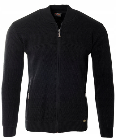 Bluza męska czarna rozpinana na zamek wełniana kieszenie na zamek turecka Devanti
