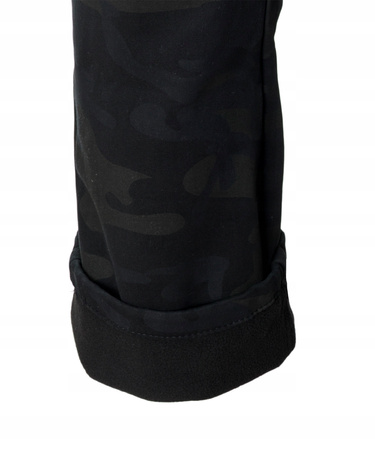 Męskie bojówki ocieplane polarem moro czarne khaki - St. Leon