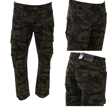 Męskie bojówki moro ciemno-zielone moro - Gemello