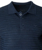Bluza męska z kołnierzykiem polo na guziki granatowa wzór w pasy ze ściągaczami bawełniana - Reymo