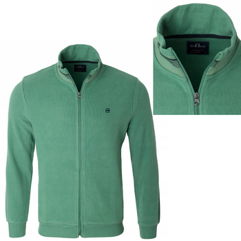 Bluza męska zielona rozpinana na zamek ze stójką kieszenie bawełniana welurowa Antracid