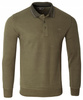 Bluza męska oliwkowa gładka z kołnierzykiem polo na guziki ze ściągaczami bawełniana - Reymo