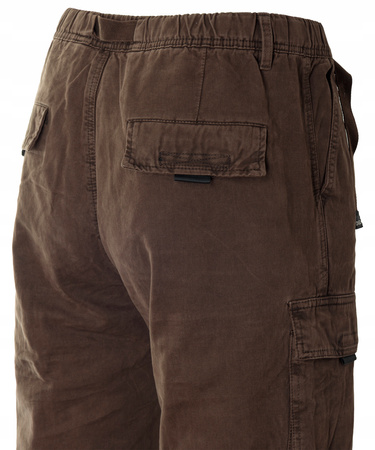 Spodnie męskie bojówki brązowe 100% bawełniane z paskiem - ITENO