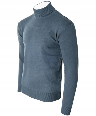 Golf męski sweter grafitowy wizytowy elegancki - MUST
