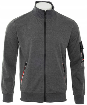 Bluza męska rozpinana ciemno-szara z kieszeniami - Must