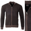 Bluza męska brązowa rozpinana na zamek stójka wełniana kieszenie na zamek - Devanti