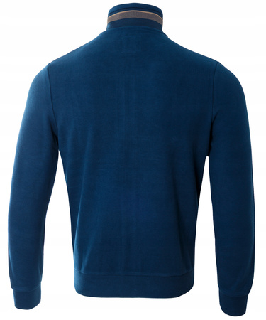 Bluza męska chabrowa rozpinana na zamek ze stójką kieszenie bawełniana welurowa Antracid