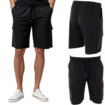Spodenki męskie krótkie szorty z kieszeniami czarne - Must