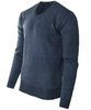 Sweter męski z dekoltem w serek V-dekolt granatowy - MUST