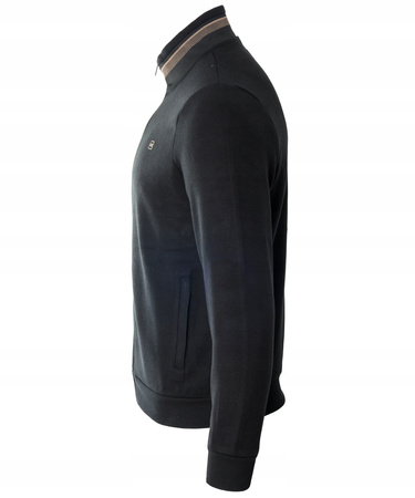 Bluza męska czarna rozpinana na zamek ze stójką kieszenie bawełniana welurowa Antracid