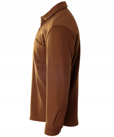 Koszula męska casualowa polarowa brązowa ciepła turecka - Redline