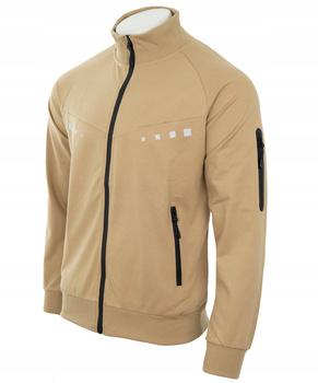 Bluza męska rozpinana beżowa 3-kieszenie kołnierz stójka - Must