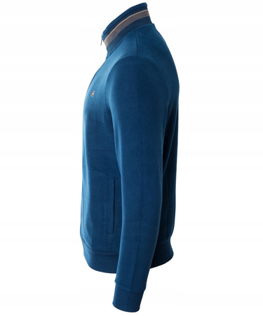 Bluza męska chabrowa rozpinana na zamek ze stójką kieszenie bawełniana welurowa Antracid