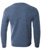 Sweter męski z okrągłym dekoltem niebieski wełniany klasyczny - Devanti