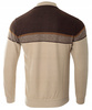 Bluza męska beżowo-brązowa z kołnierzykiem polo na guziki ze ściągaczami bawełniana - Reymo