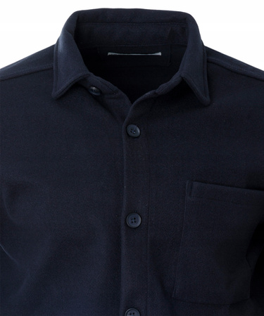 Koszula męska casualowa polarowa granatowa ciepła turecka - Redline