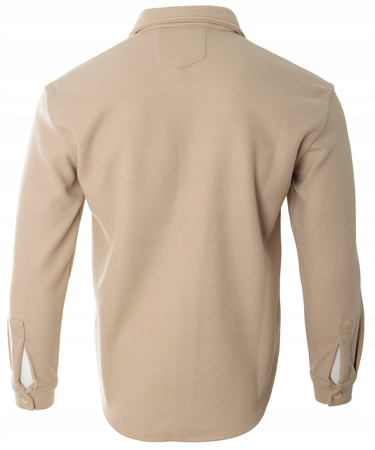 Koszula męska casualowa polarowa beżowa ciepła turecka - Redline