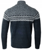 Sweter męski rozpinany ocieplany polarem jesienny granatowo-szary ze wzorem 