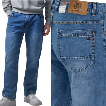 Spodnie męskie jeansy jasno-niebieskie - Gemello