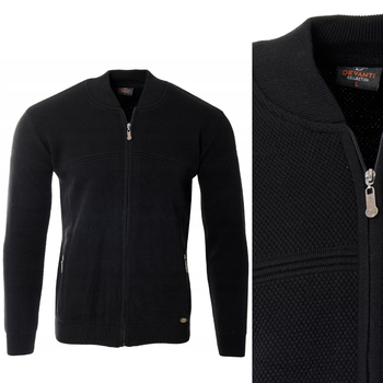 Bluza męska czarna rozpinana na zamek wełniana kieszenie na zamek turecka Devanti