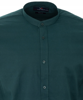 Koszula Męska Zielona Stójka Regular, Bawełniana z Mankietami, Wygodna i Elegancka - Viadi Polo