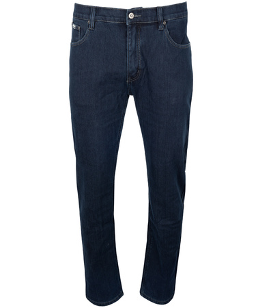 Męskie jeansy granatowe ocieplane proste nogawki klasyczne elastyczne - proste