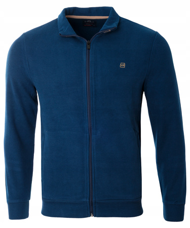 Bluza męska chabrowa rozpinana na zamek ze stójką kieszenie bawełniana welurowa Antracid