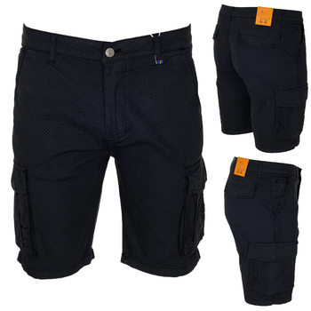 Spodenki klasyczne bojówki krótkie męskie - czarne z wzorkiem