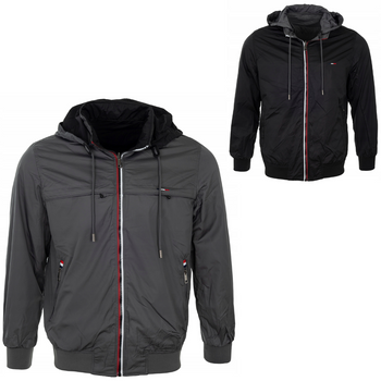 Kurtka bluza męska rozpinana wiosenna szara dwustronna - J Style